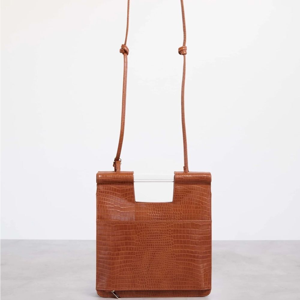 BEIS Crossbody Cognac Croc Bag - Picture 3 of 12